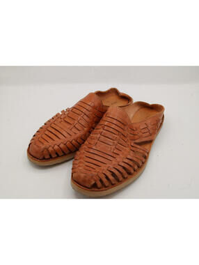 Very Volatile Brown Leather Slip On Sandals Shoes Made In Mexico Women's Size 8